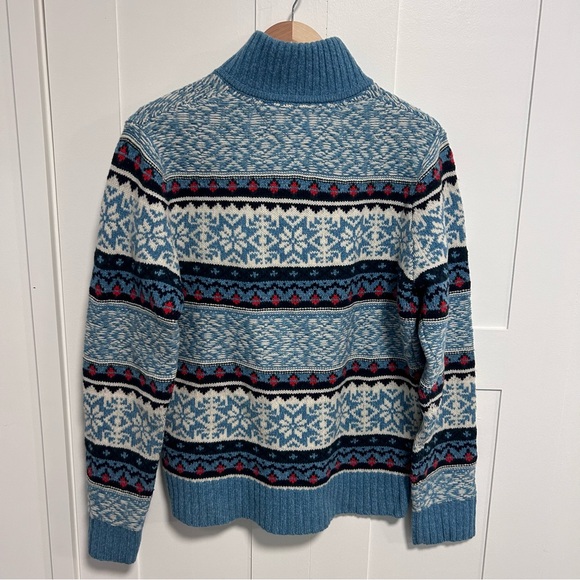 Tommy Hilfiger Lambswool Sweater Medium Nordic Fair Isle Thick Knit - Picture 2 of 8